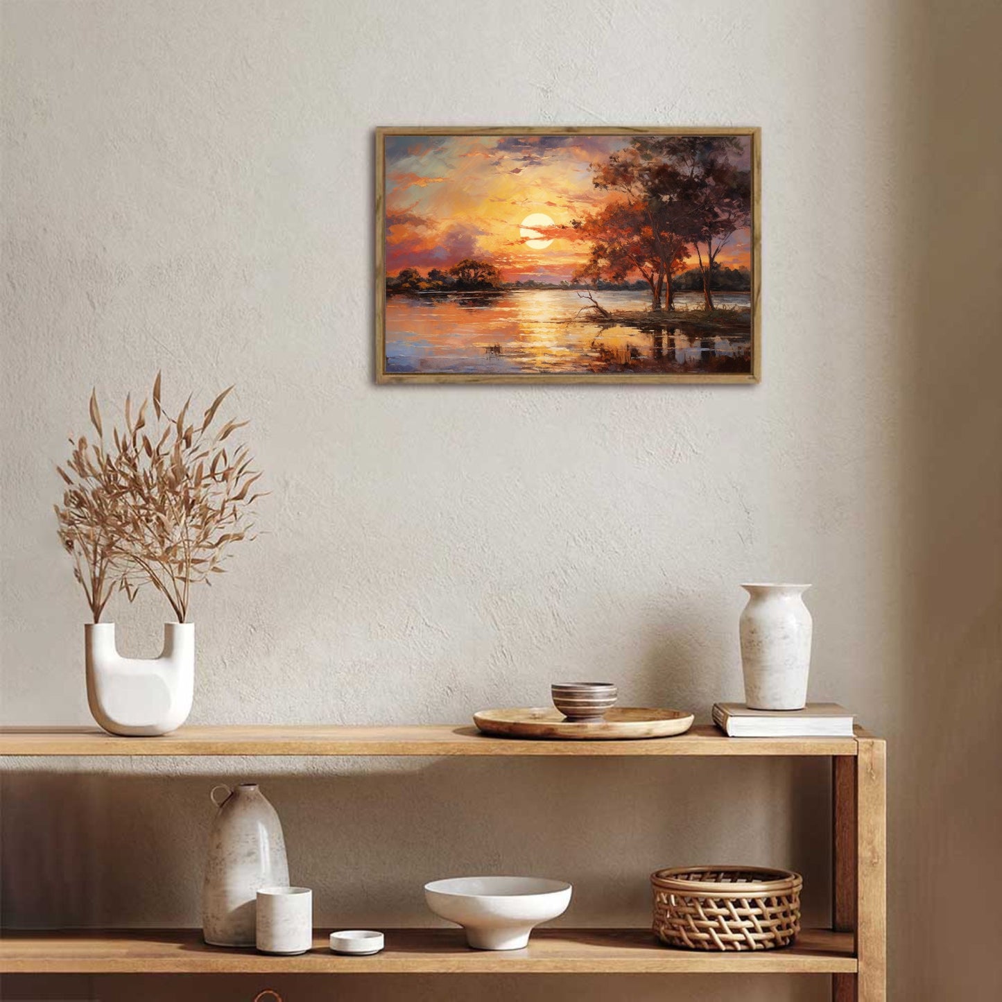 Moon Framed Canvas Painting for Wall