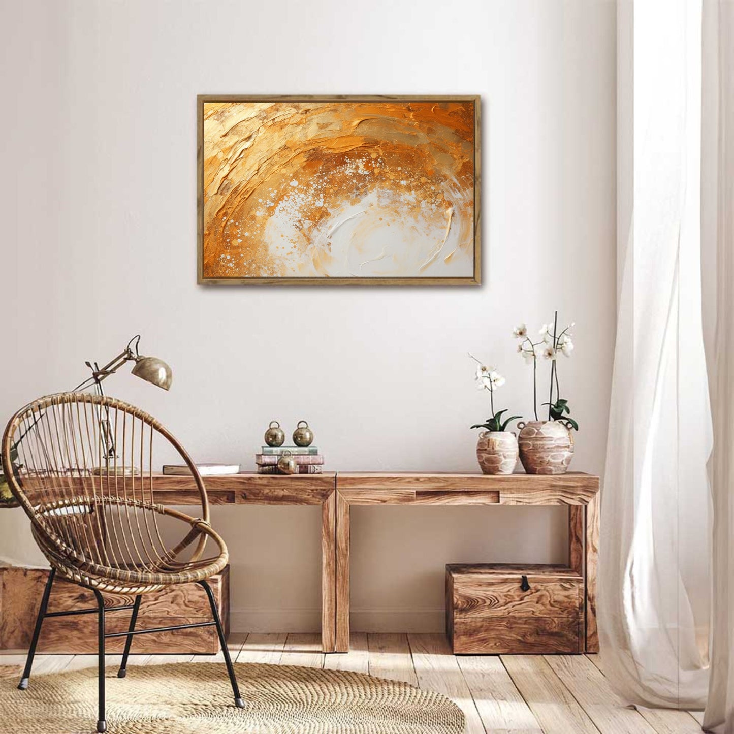 Framed Canvas Painting for Wall 24x16 inches