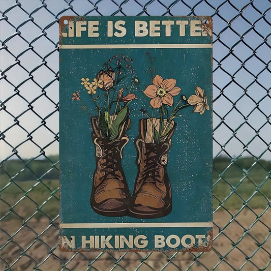 Hiking Boot 8*12 Inch Vintage Metal Tin Sign Decor Iron Painting