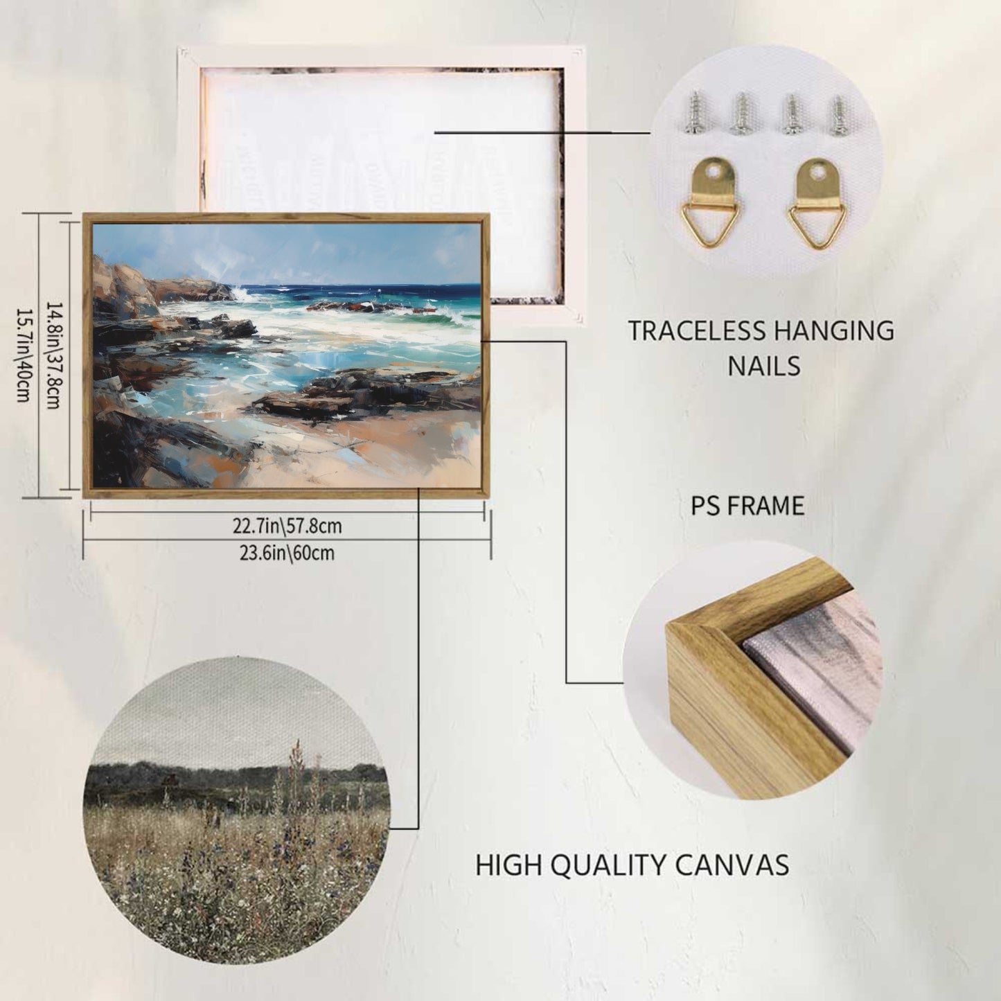 Caost Framed Canvas Painting for Wall