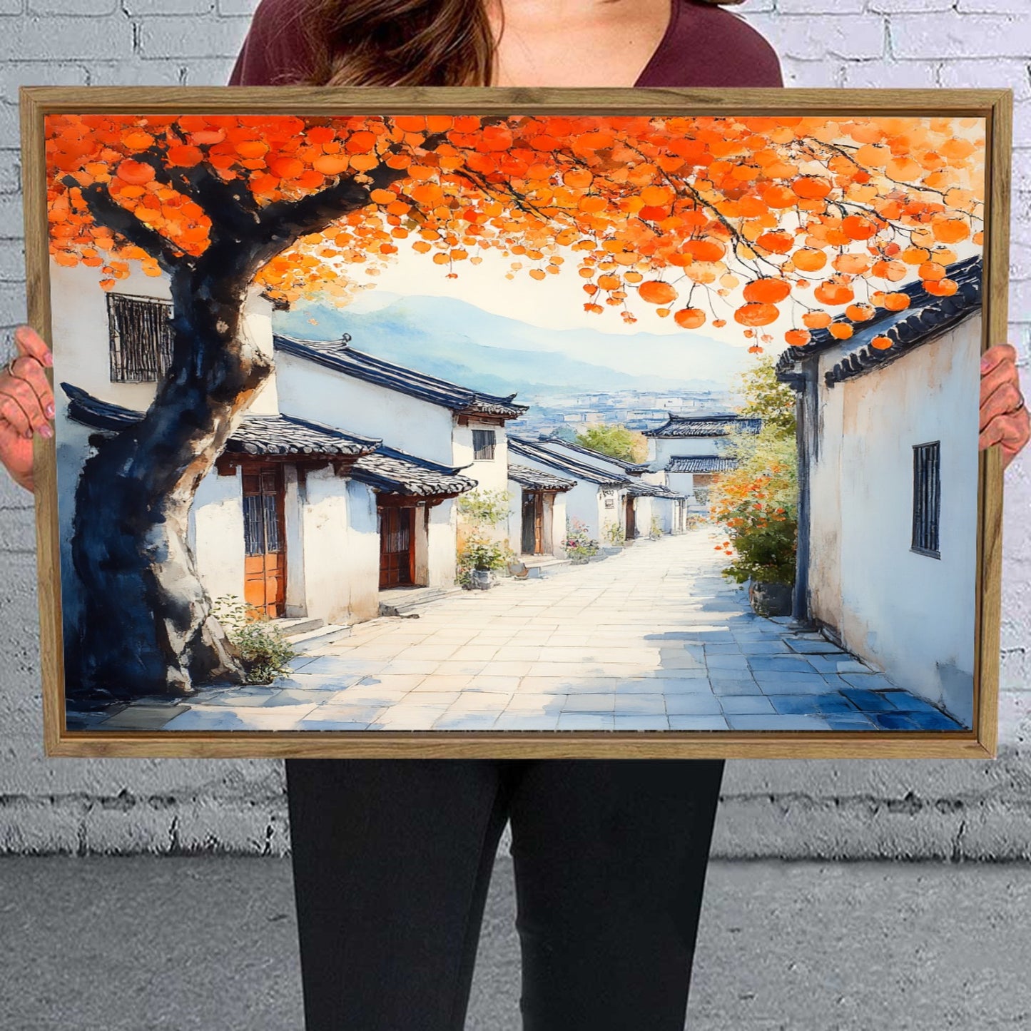 Old House Framed Canvas Painting for Wall