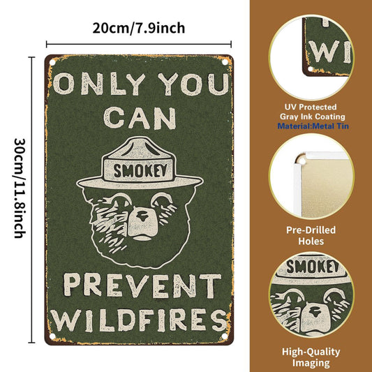 8" x 12" CCPARTON Vintage Metal Sign Forest Ranger Bear, durable, wear-resistant, rust-resistant, suitable for garden, room, living room, bar, garage and other decorations, a good gift