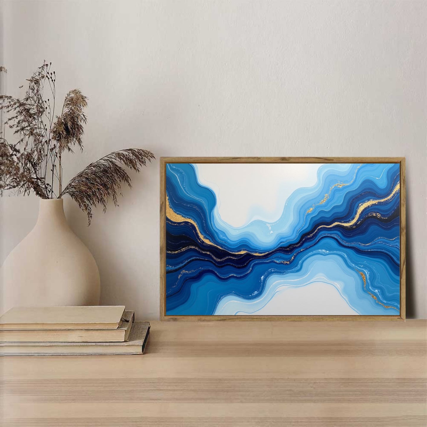 Water Framed Canvas Painting for Wall