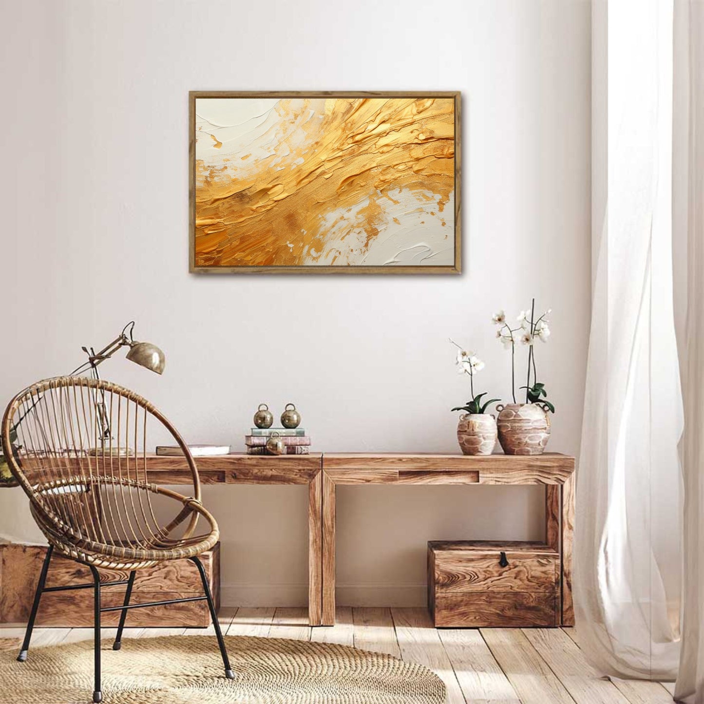 Framed Canvas Painting for Wall 24x16 inches