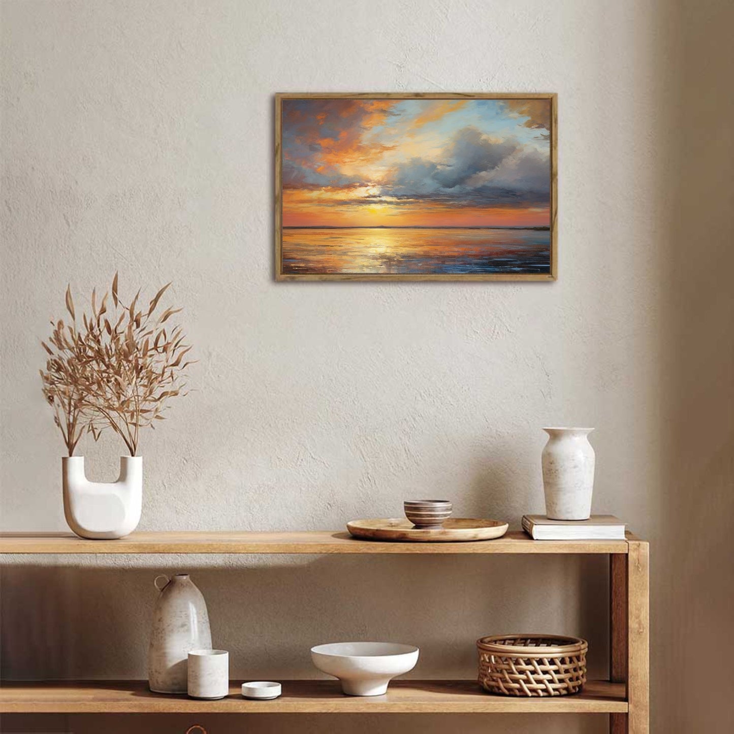 Nightfall Framed Canvas Painting for Wall