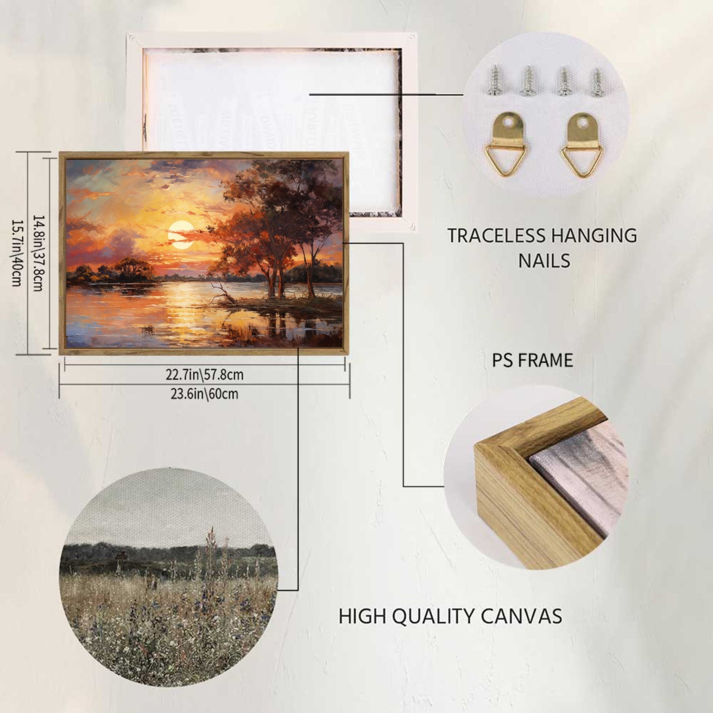 Moon Framed Canvas Painting for Wall