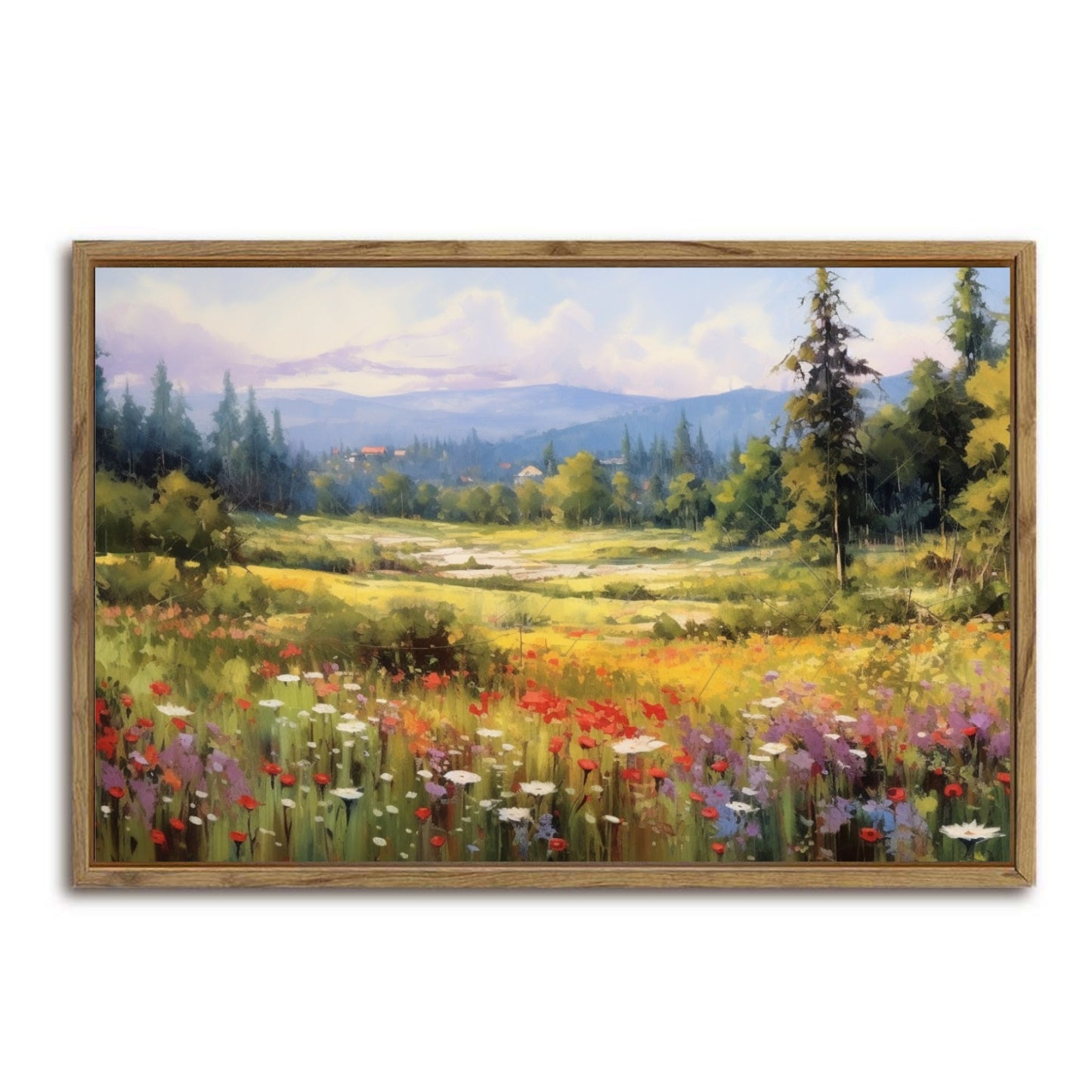 Forest Framed Canvas Painting for Wall 24x16 inches