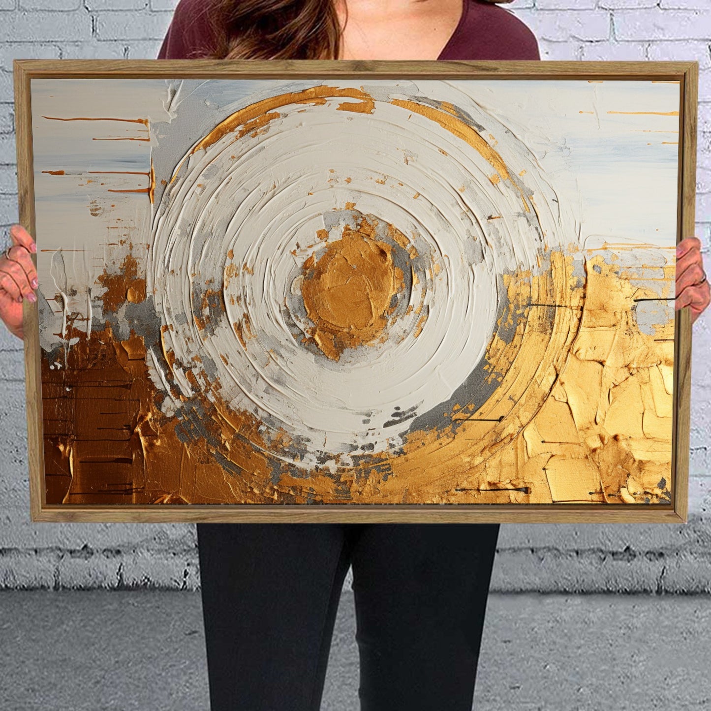 Framed Canvas Painting for Wall 24x16 inches