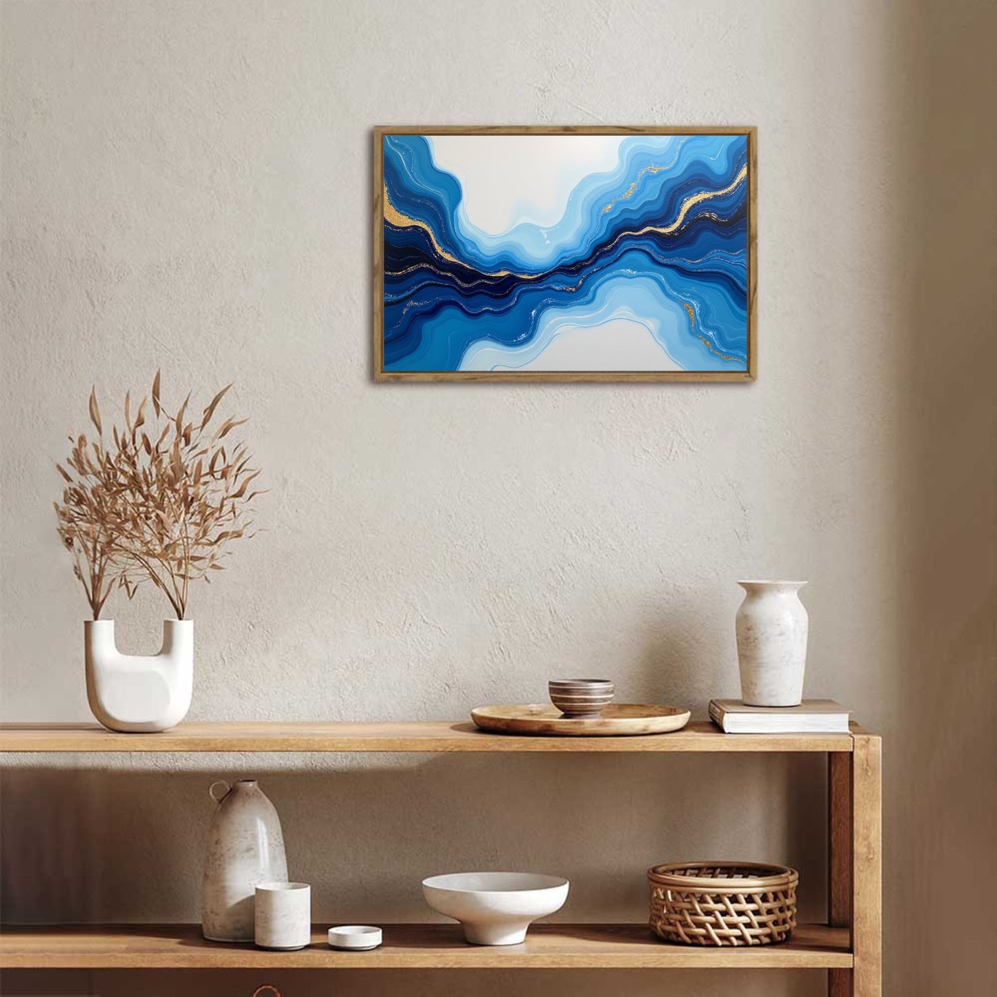 Water Framed Canvas Painting for Wall