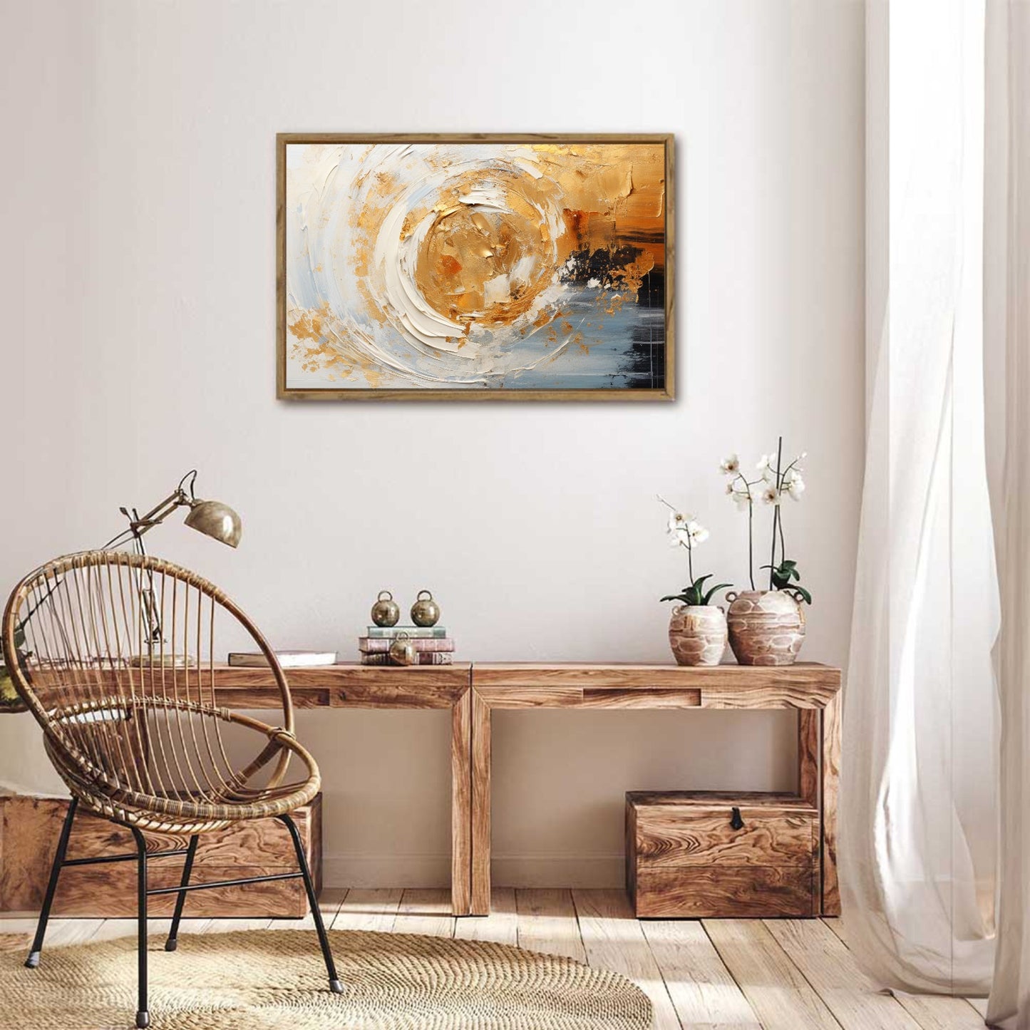 Autumn Framed Canvas Painting for Wall 24x16 inches