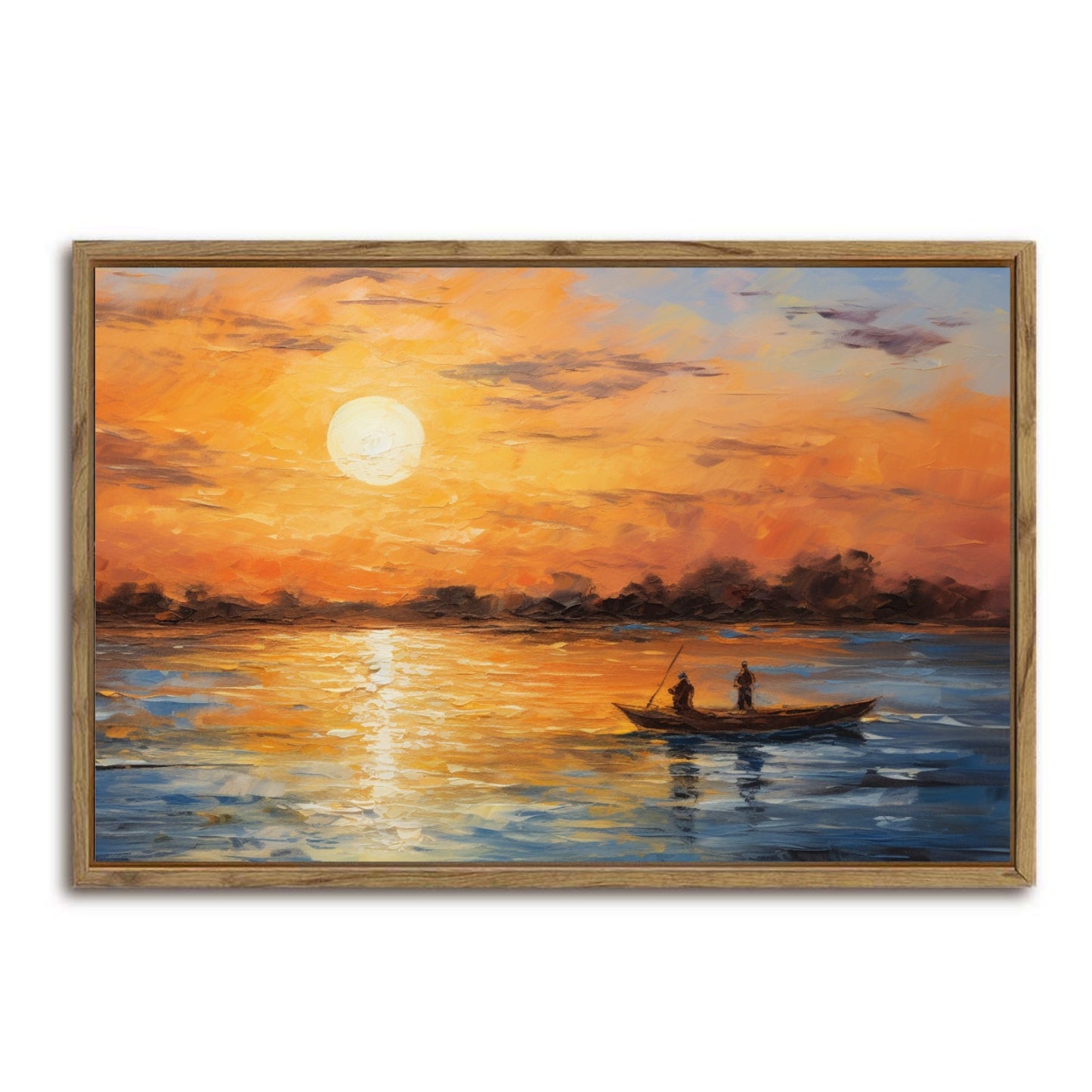 Hot!Sunset Framed Canvas Painting for Wall 24x16 inches