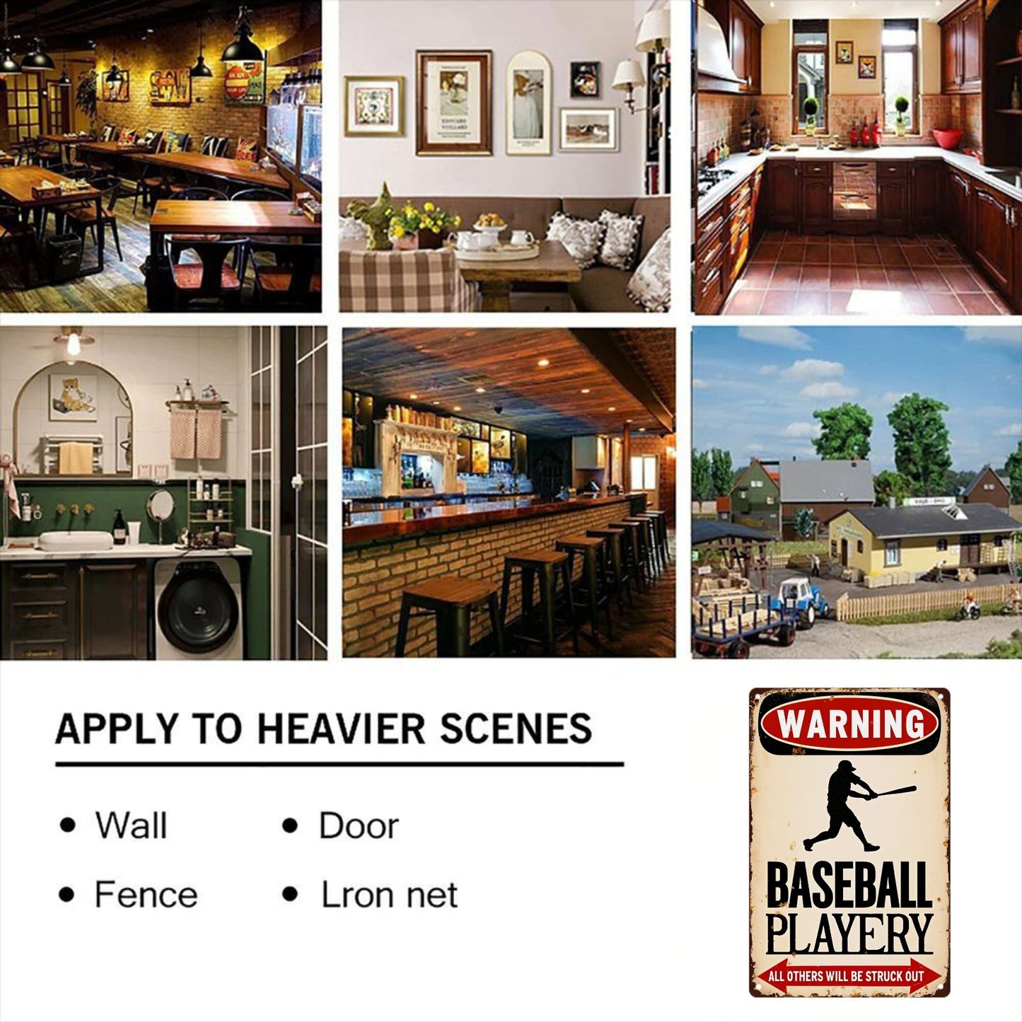 8*12 Baseball Player Inch Vintage Metal Tin Sign Decor Iron Painting