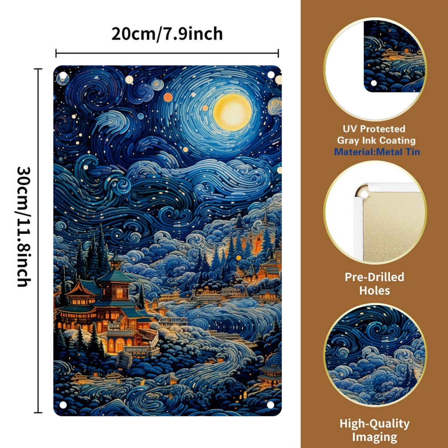 8" x 12" abstract art style metal tin plate, tin painting, durable, wear-resistant and rust-resistant, suitable for garage, home, bar, club, farm decoration A good gift
